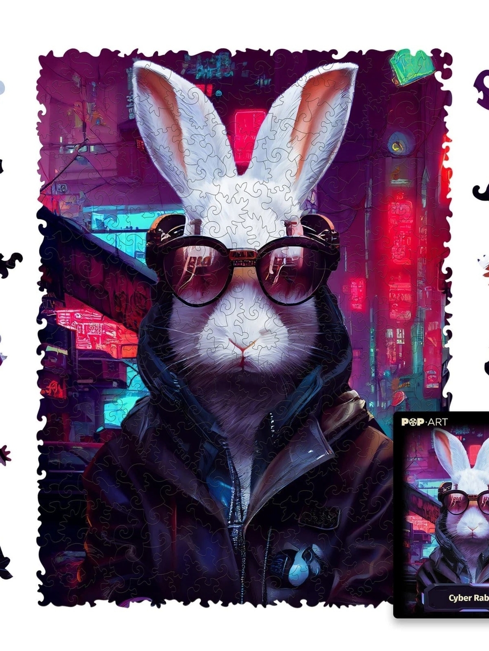 NEW Unidragon Wooden Jigsaw Puzzle CYBER RABBIT 250 Pieces